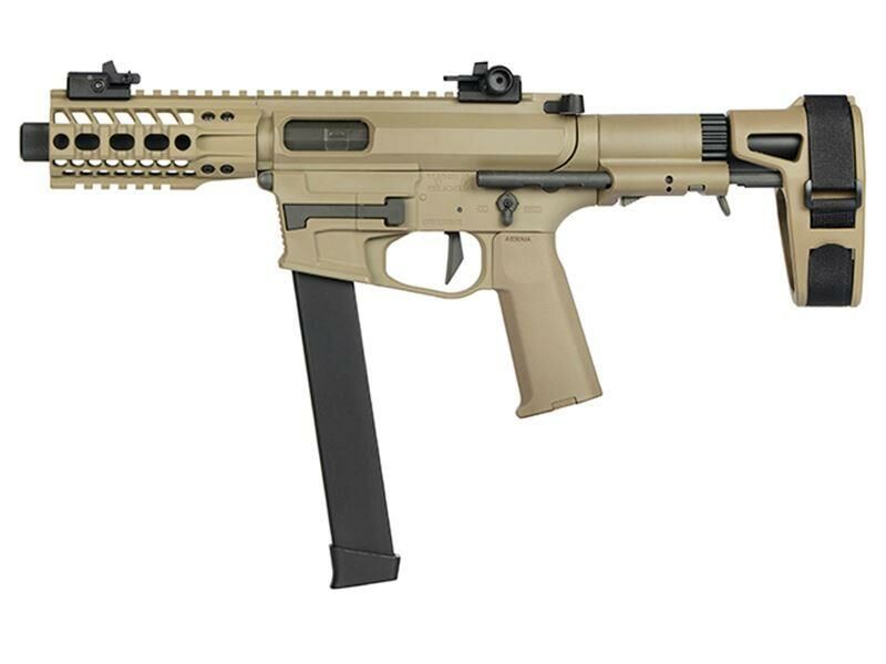 Ares M45X-S AEG with EFCS Gearbox, Retractable Stock and Arm Brace (Tan - AR-085E)