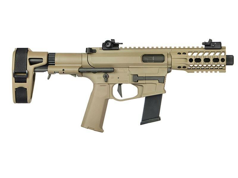 Ares M45X-S AEG with EFCS Gearbox, Retractable Stock and Arm Brace (Tan - AR-085E)