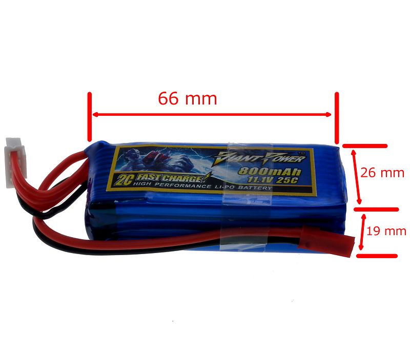 Giant Power  – 11.1V 800mAh 25C/50C LiPo Airsoft Battery (Deans)