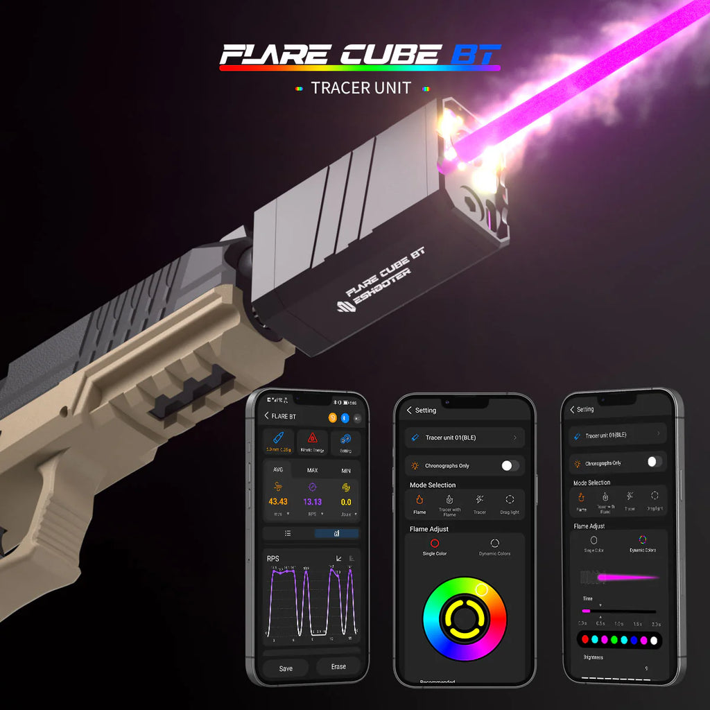 E-Shooter Flare Cube Tracer Unit (BT) – Bluetooth RGB Tracer