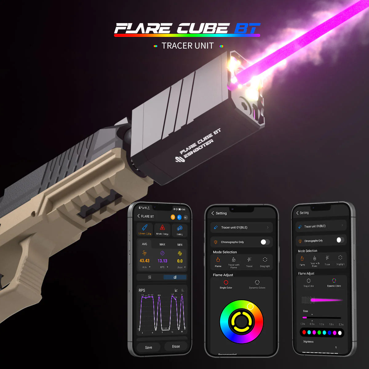 E-Shooter Flare Cube Tracer Unit (BT) – Bluetooth RGB Tracer