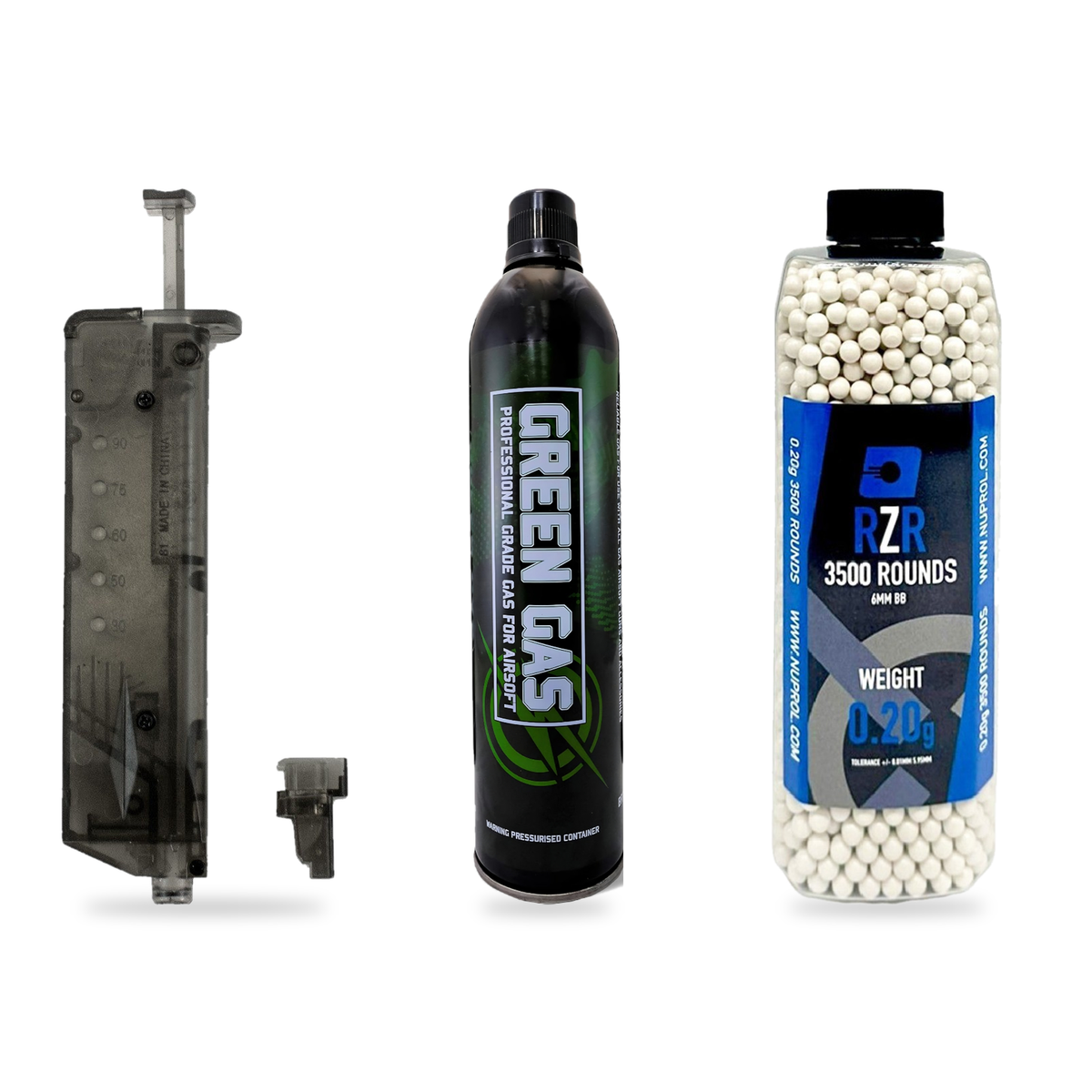 Pistol Essentials Bundle (Gas + BBs + Speedloader)