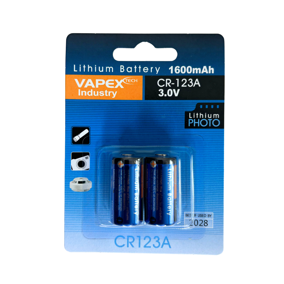 CR123A 3V 1600mAh Lithium Battery (Non-Rechargeable) – VapexTech (Pack of 2)