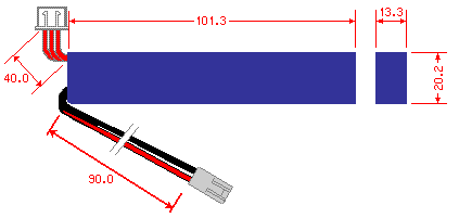 Giant Power – 7.4V 1000mAh 15C/30C LiPo Airsoft Battery (101mm)
