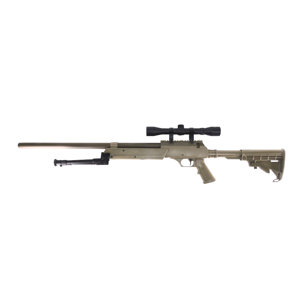 Nuprol T96 Spring Sniper Rifle (Tan) – Scope, Bipod & Dual Magazines Included (N)