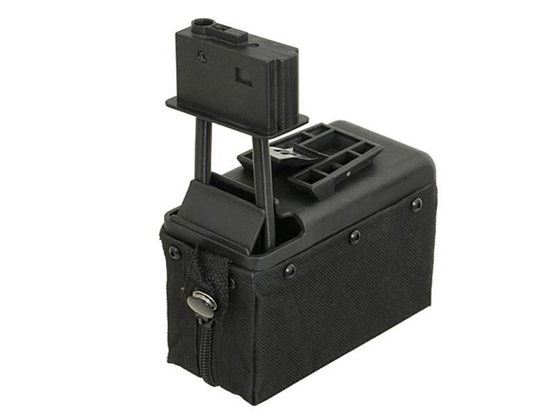 A&K M249/LMG Sound Control Box Magazine (1500 Rounds) (Black) (I)