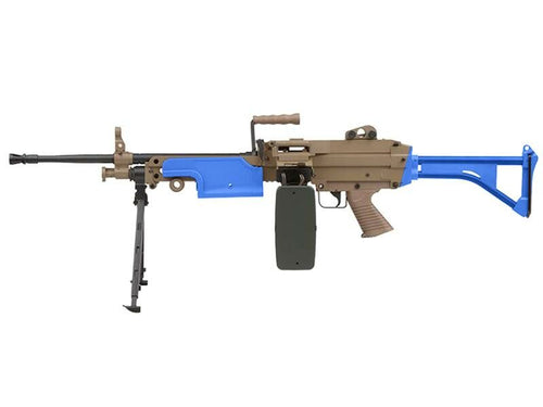 A&K M249 AEG with Polymer Body and Skeleton Stock (AK-249-MK1-P - Tan)