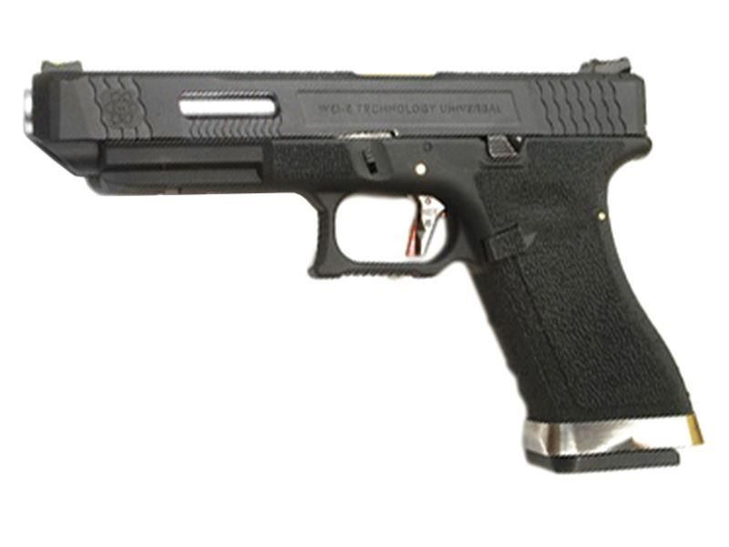 WE Custom 34 Series Pistol (Black Slide and Silver Barrel - Black) (I)