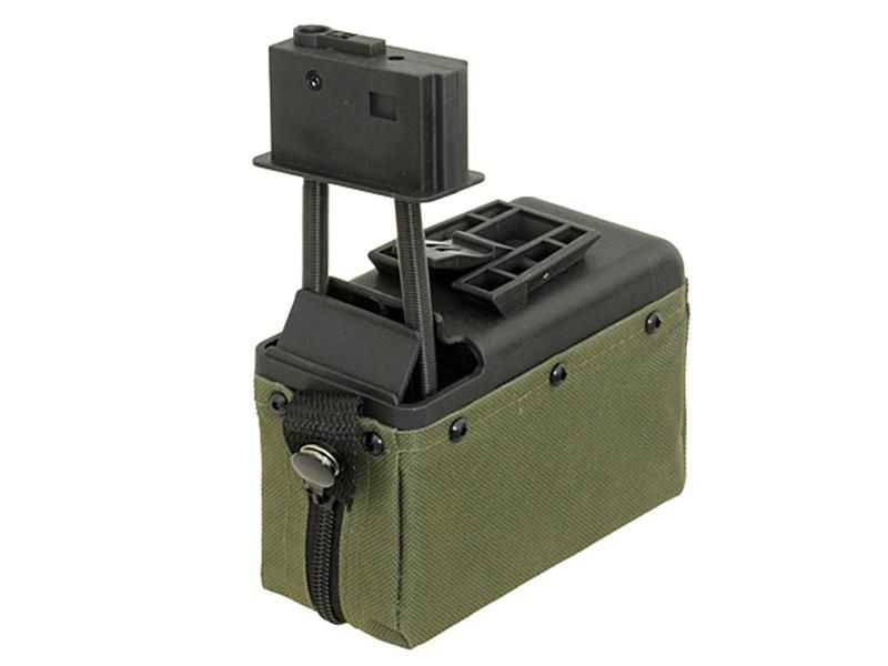 A&K M249/LMG Sound Control Box Magazine (1500 Rounds) (OD) (I)