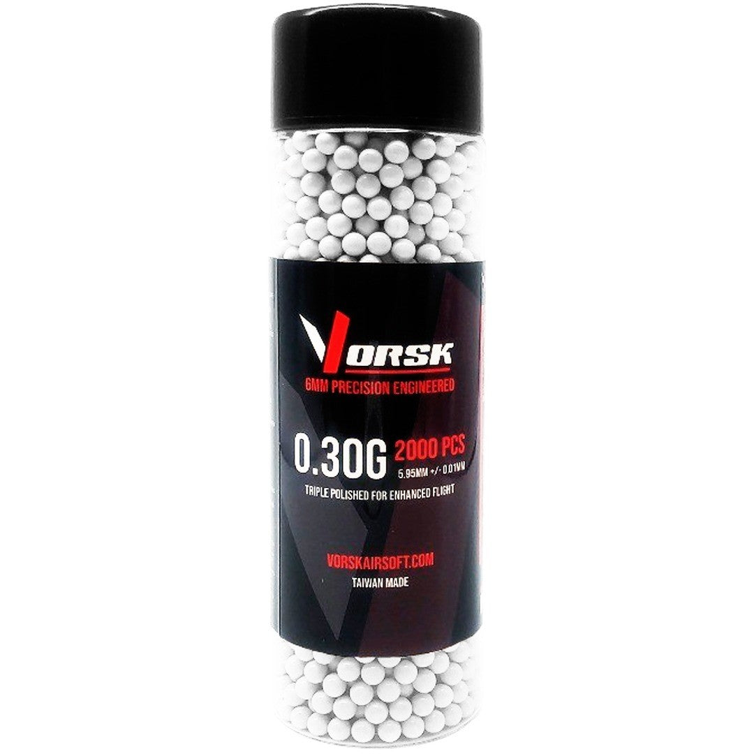 Vorsk Airsoft BBs – 0.30g (2000R Bottle) – White